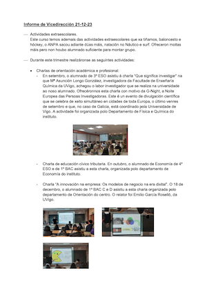 Actividades primer trimestre